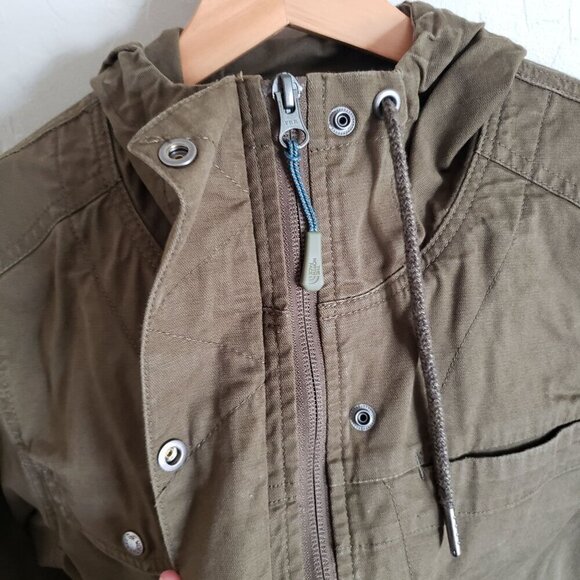 The North Face Canvas Utility Jacket Army Green Hooded Full Zip Sz Women's Small - Picture 6 of 12